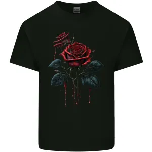 2 Roses Dripping With Blood Gothic Goth Kids T-Shirt Childrens