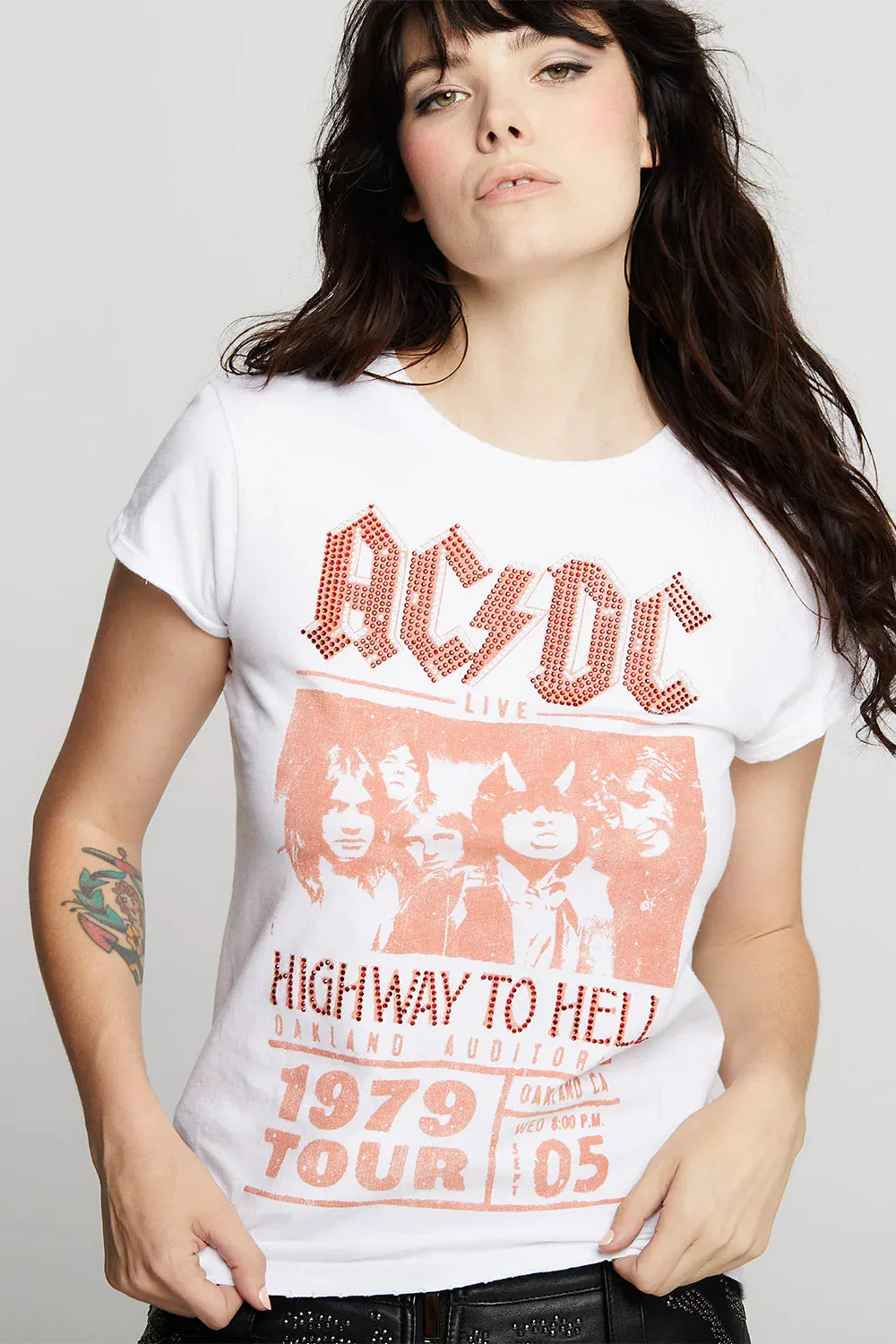 AC/DC 1979 Crystal Tee - White