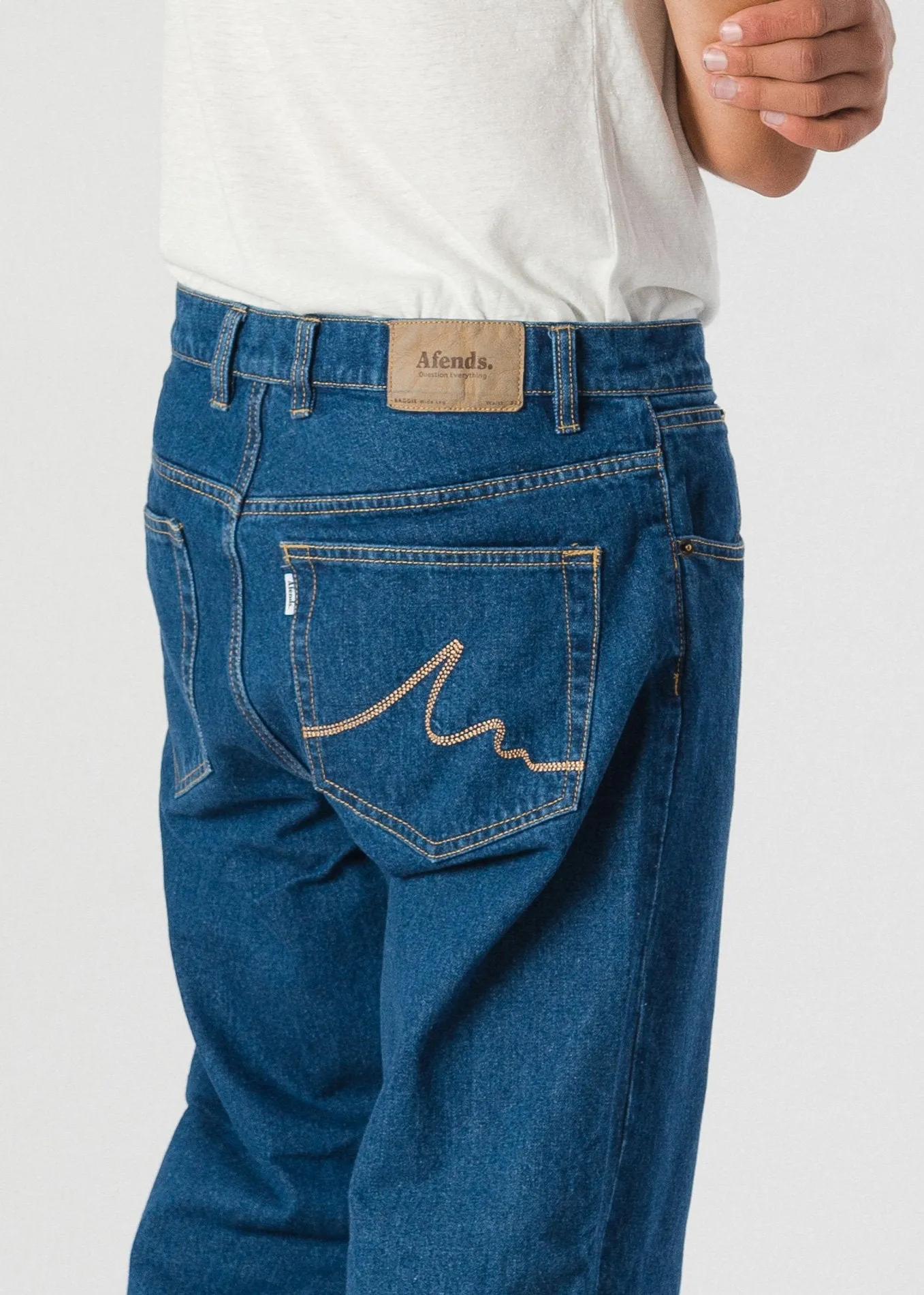 Afends Mens Baggie - Wide Leg Denim Jeans