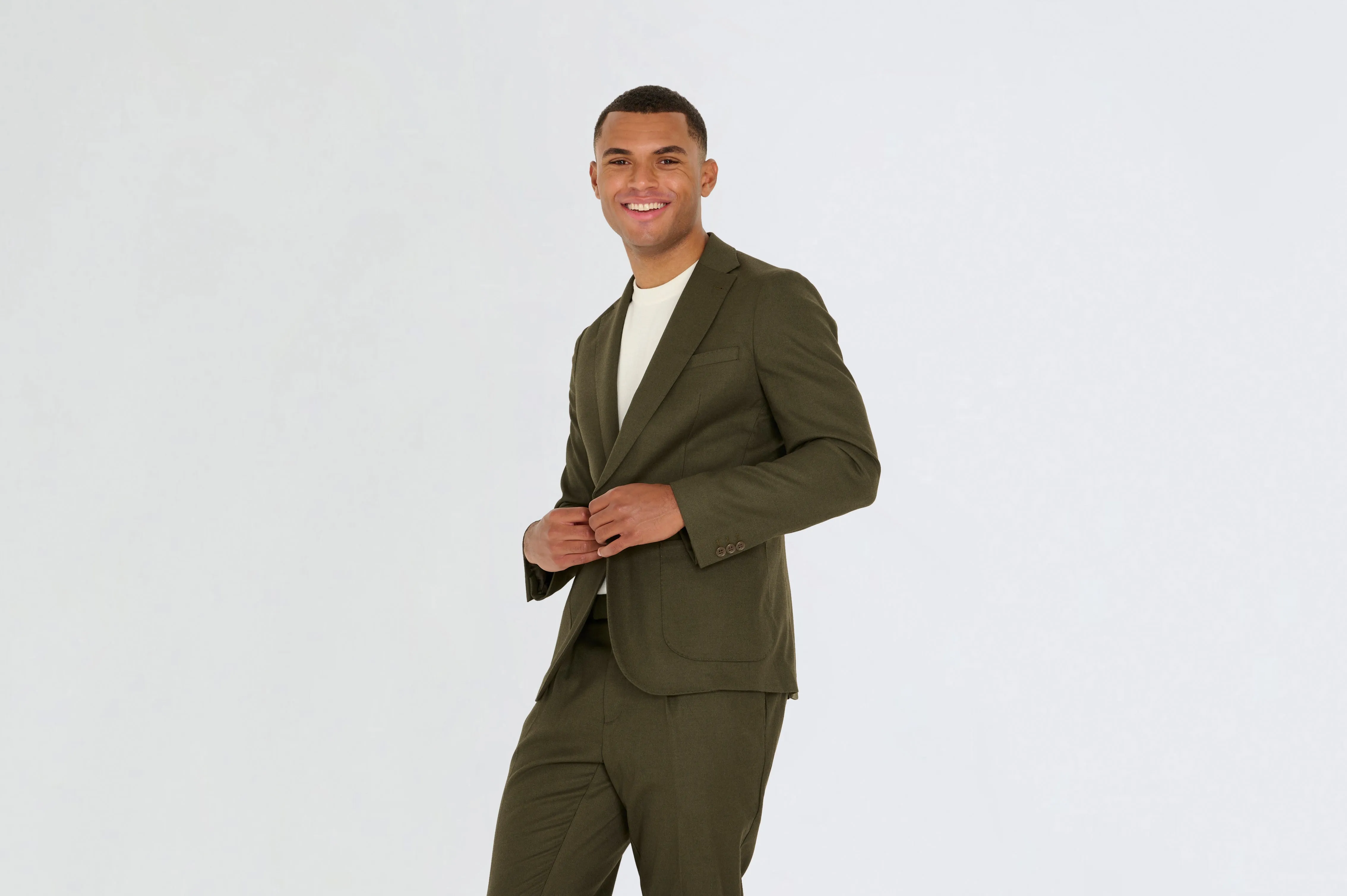 Arthur Flannel Blazer in Khaki