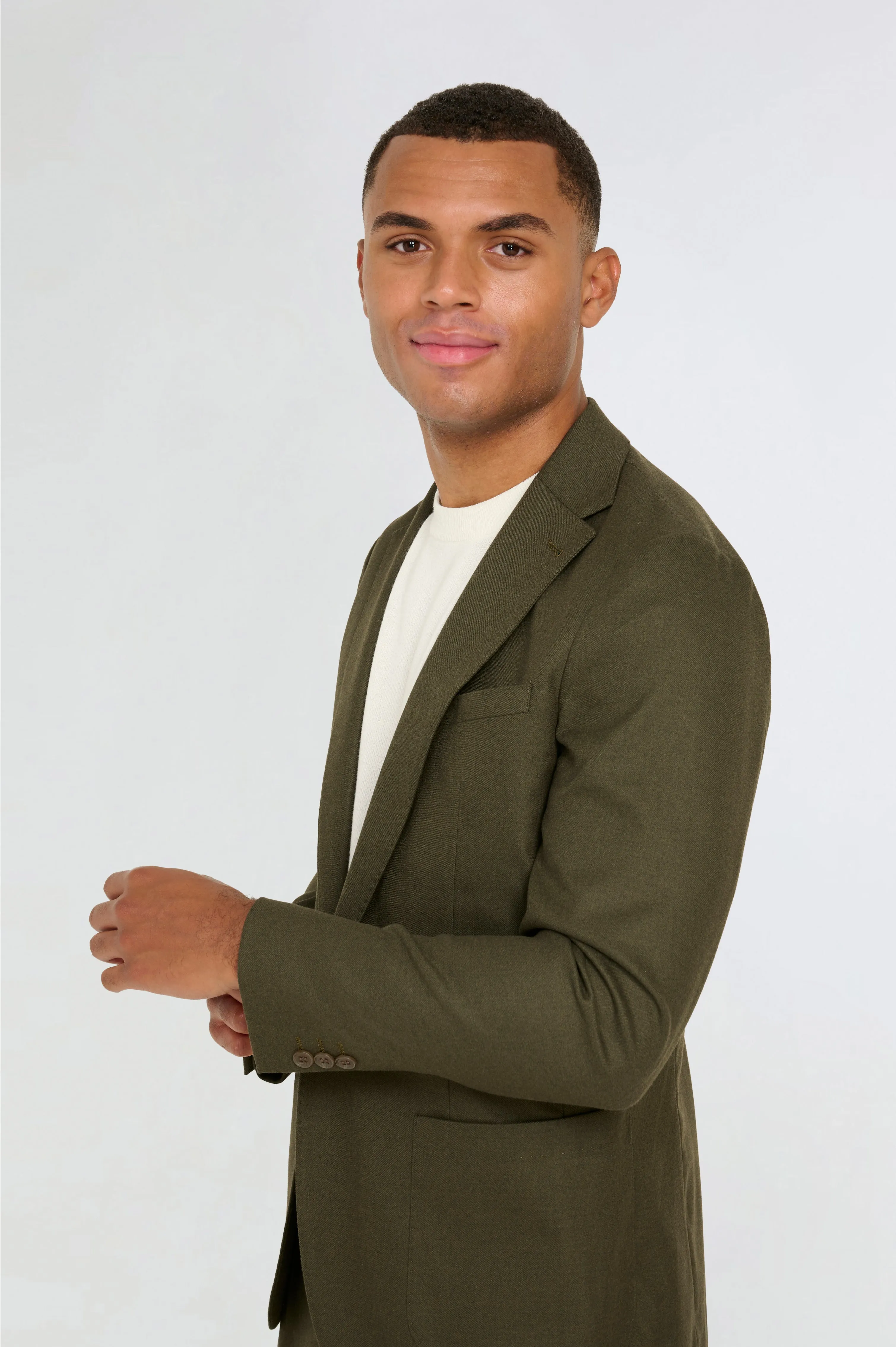 Arthur Flannel Blazer in Khaki