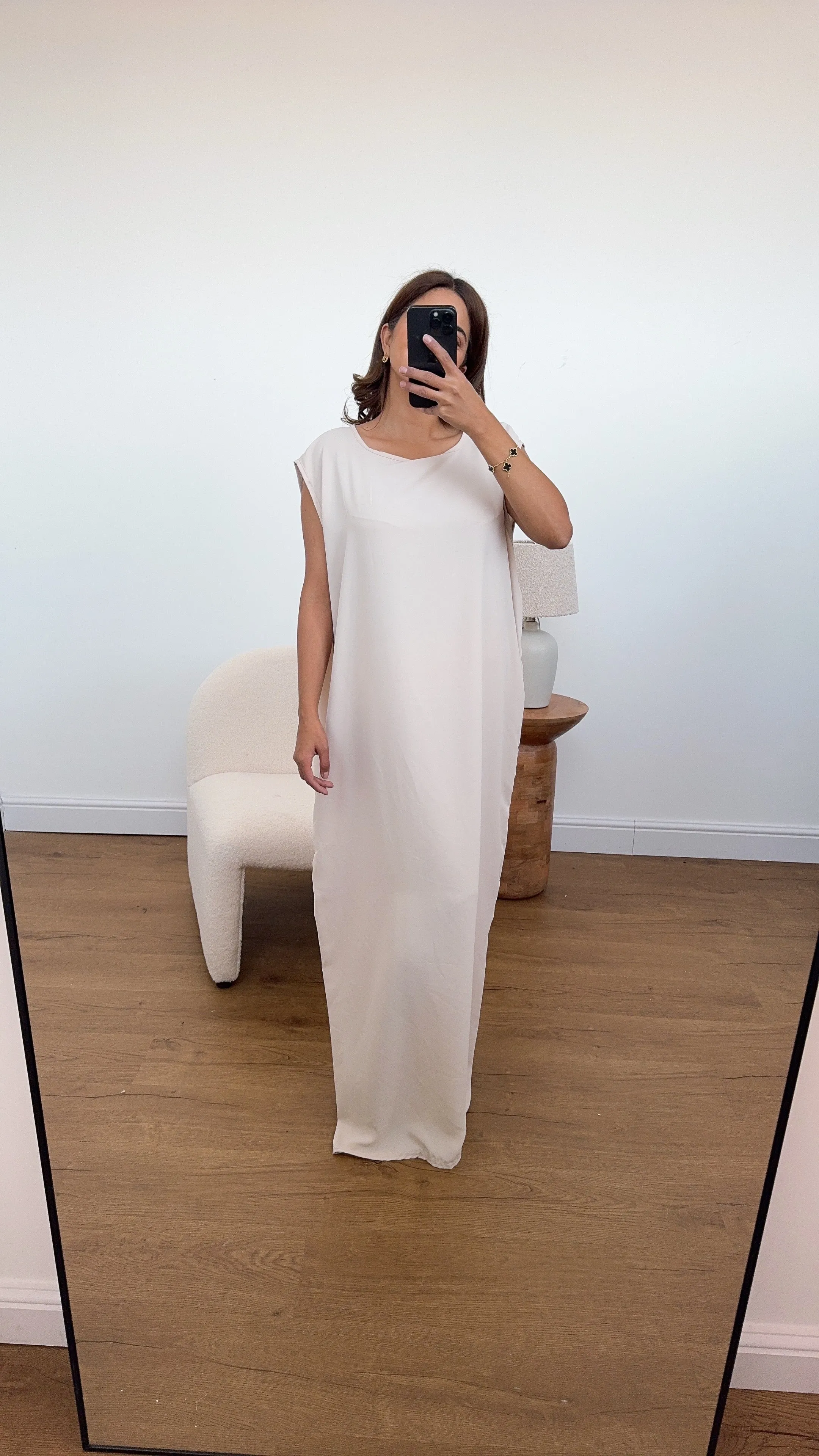 basic slip dress cream