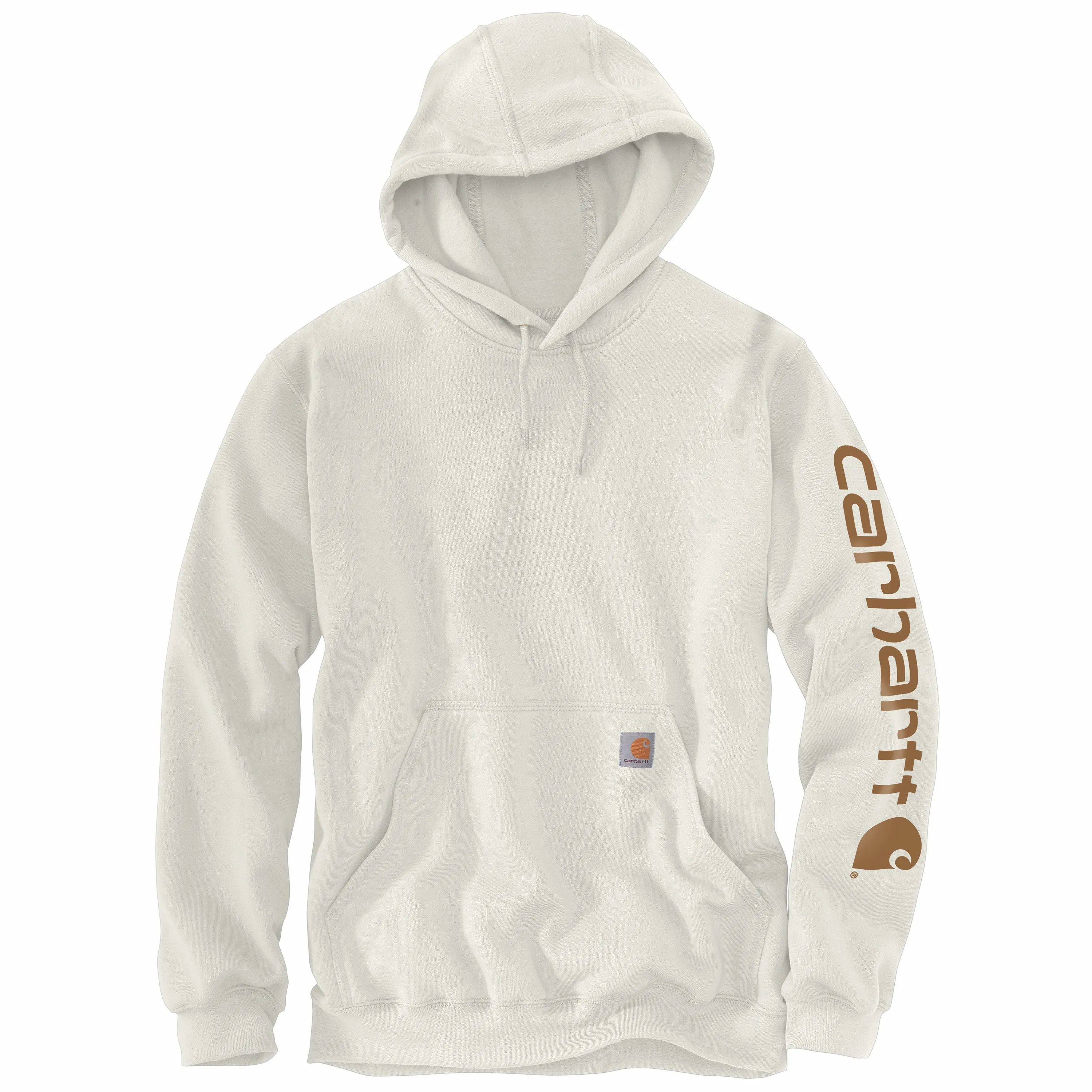 Carhartt Men's Signature Logo Hooded Pullover Sweatshirt_Malt