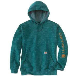 Carhartt Men's Signature Logo Hooded Pullover Sweatshirt_Tidal Space Dye