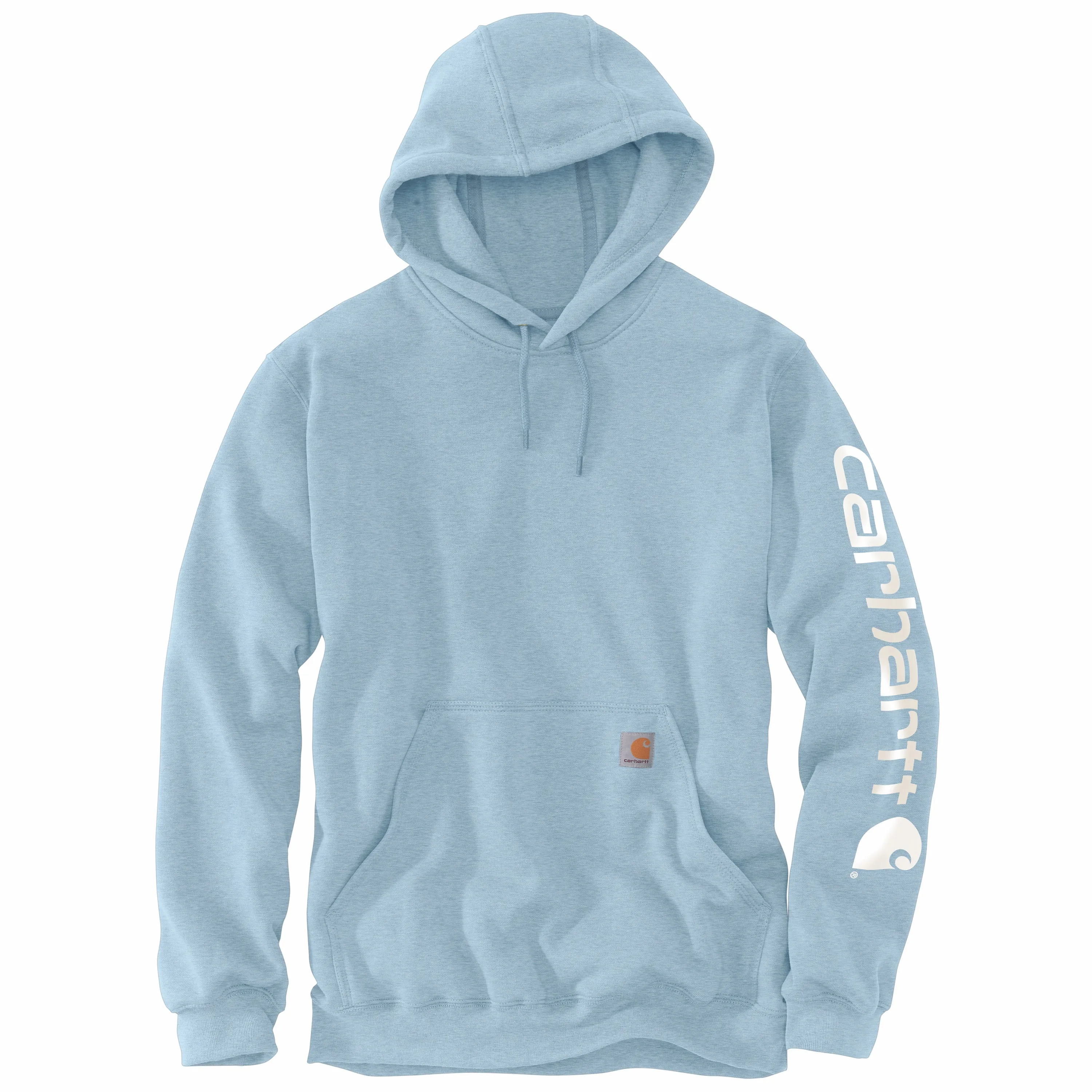 Carhartt Men's Signature Logo Hooded Pullover Sweatshirt_Tourmaline Heather