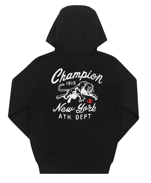 CHAMPION JUNIOR GRAPHIC FULL-ZIP BLACK HOODIE