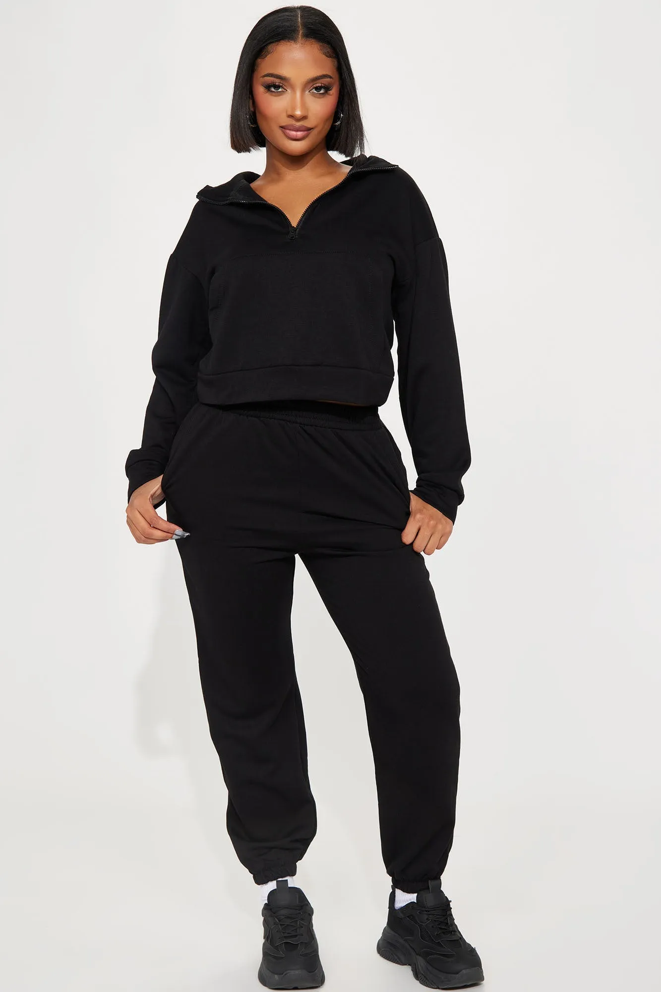 Chill Day Fleece Jogger Set - Black