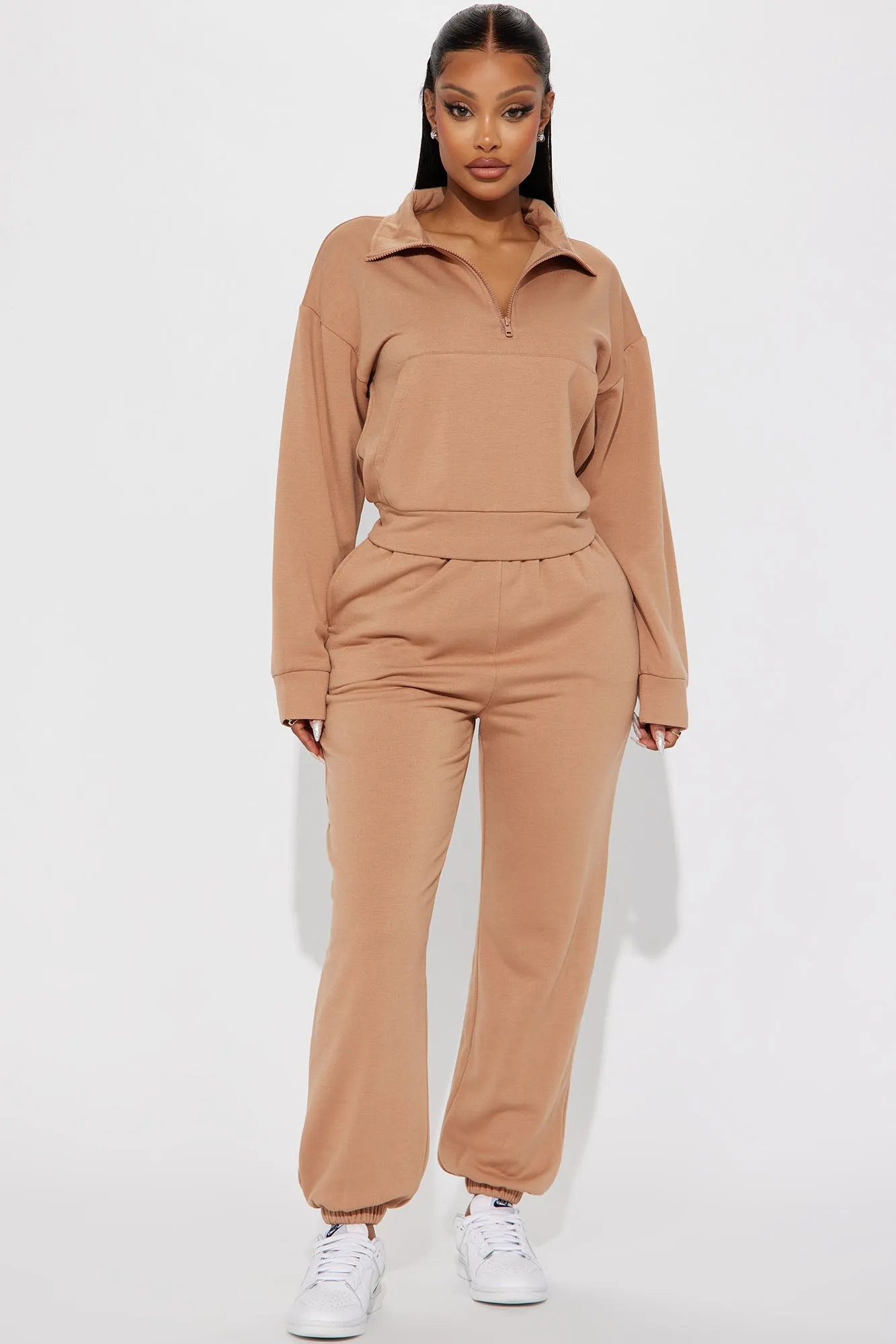 Chill Day Fleece Jogger Set - Mocha