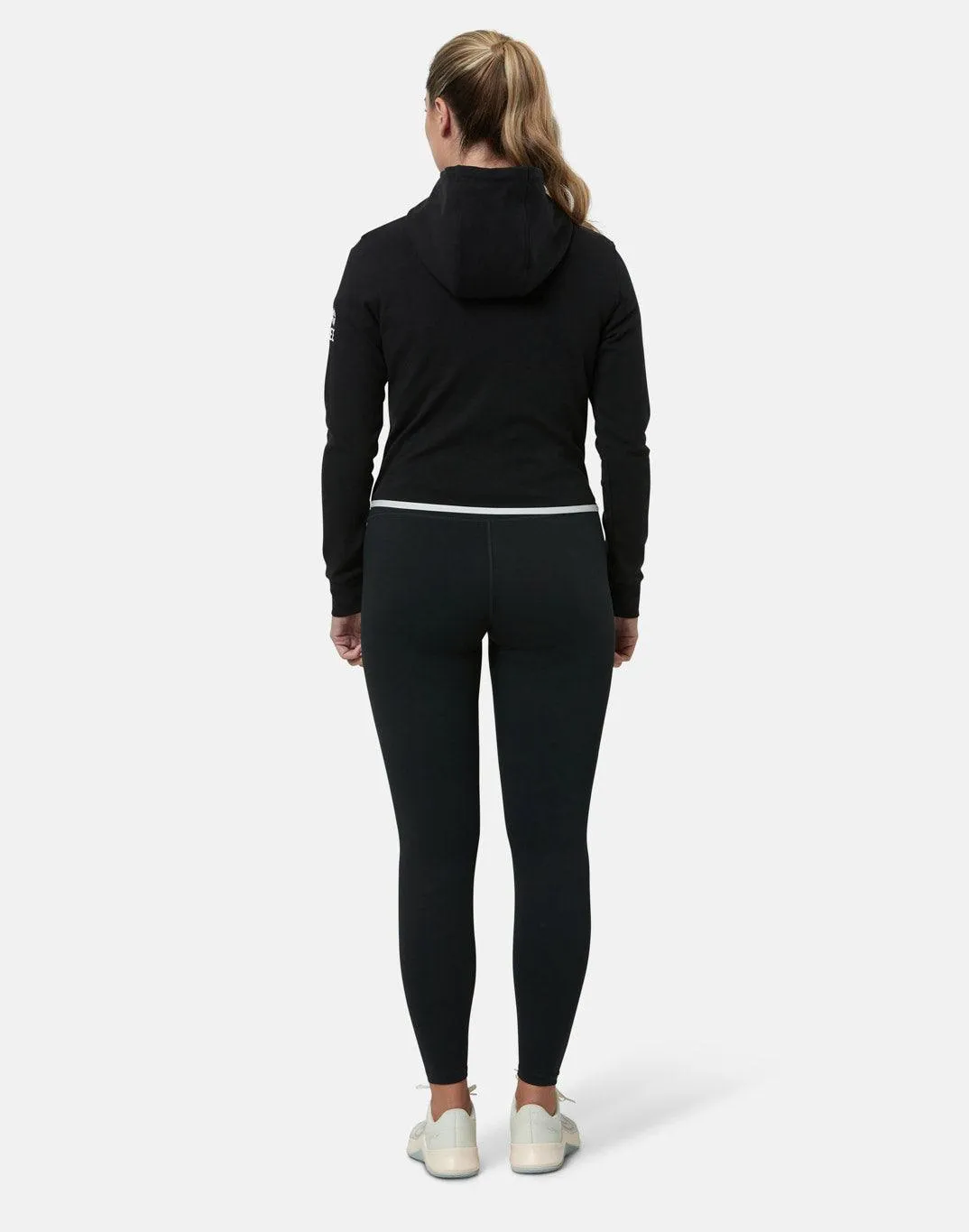 Chill Zip Crop Hoodie in Black