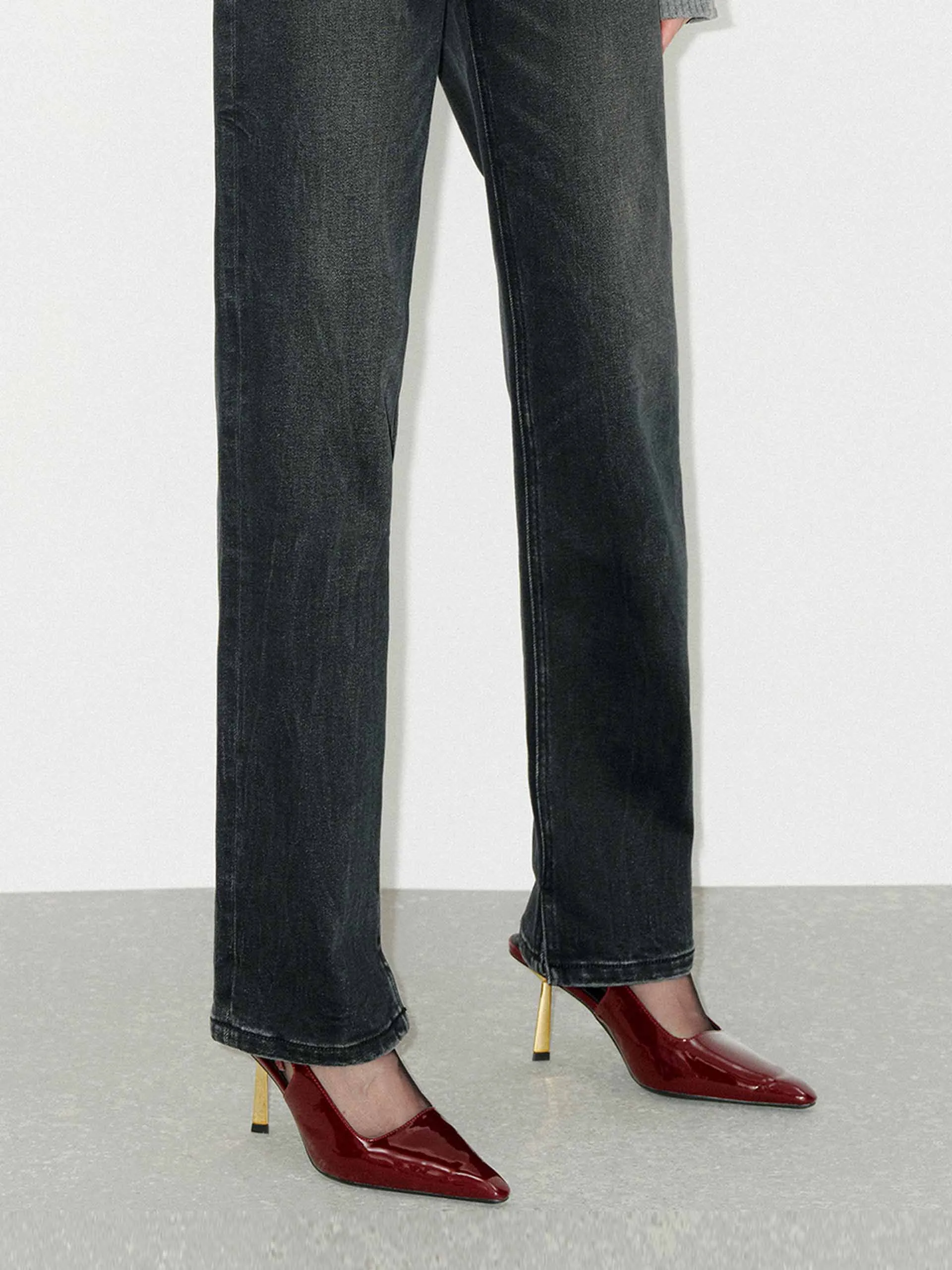 Cotton Blend Fitted Jeans