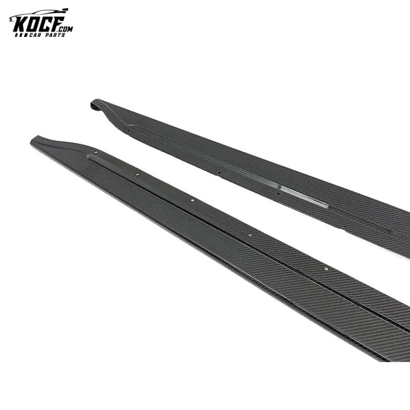 Flat Shape Carbon Fiber Side Skirts Extensions Rocker Panel For BMW G80 M3 G82 M4 2020 