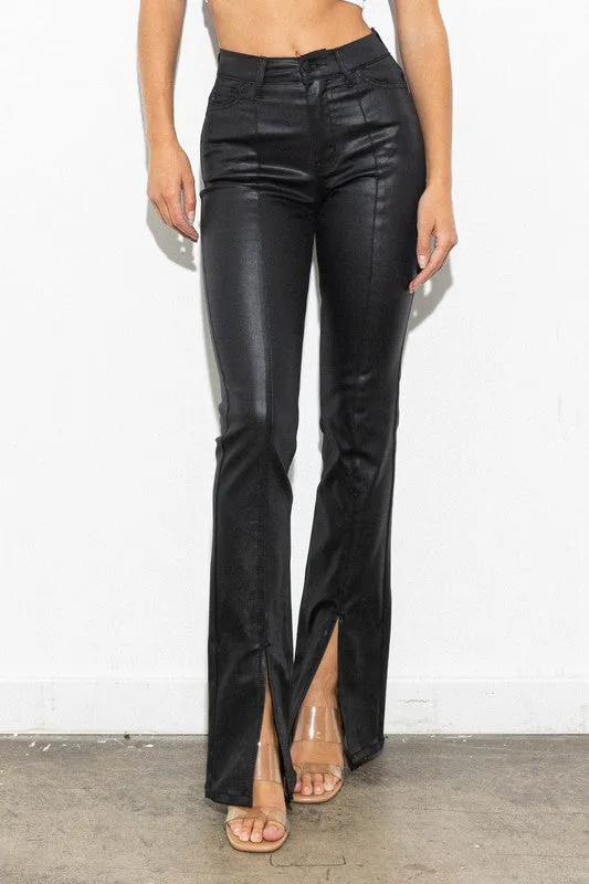 FRONT SLIT SLIM BOOTCUT JEANS