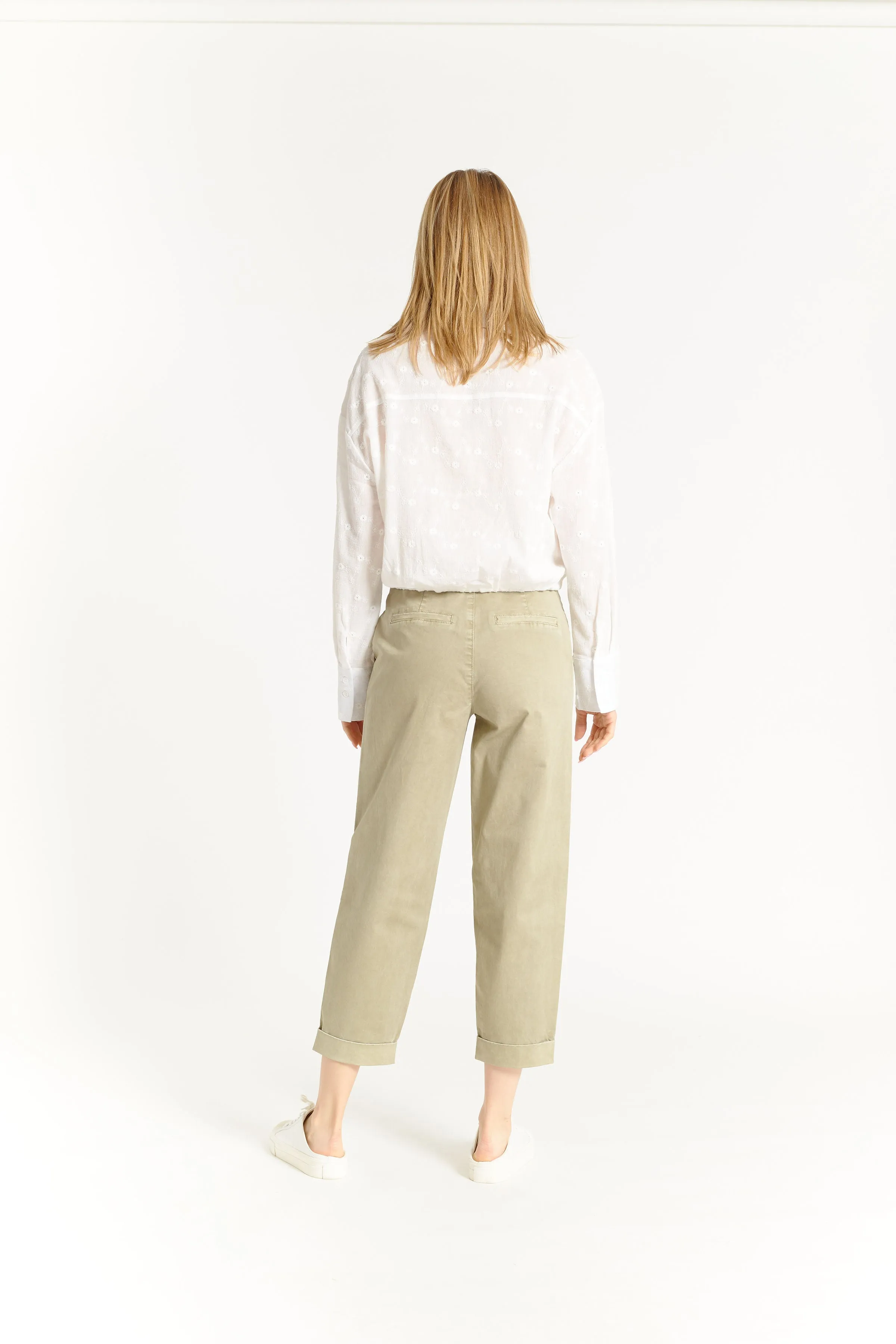 High Rise Cuffed Baggy Pants