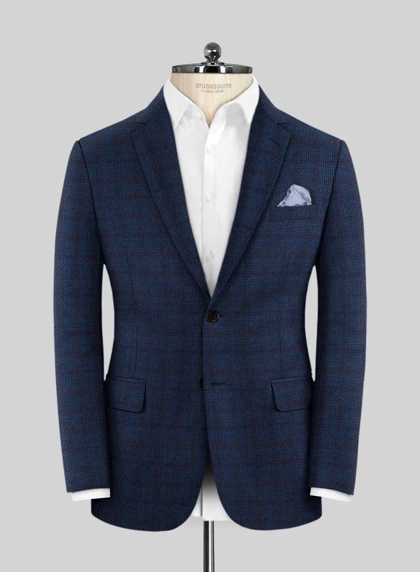 Italian Ermene Blue Wool Jacket