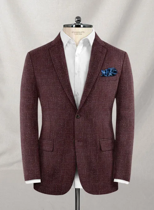 Italian Murano Maroon Wool Linen Jacket