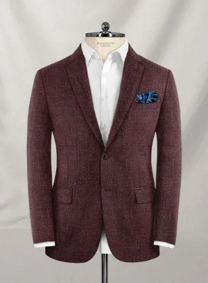 Italian Murano Maroon Wool Linen Jacket