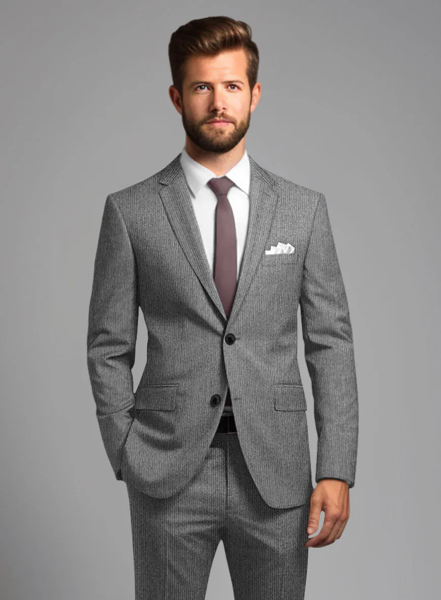 Italian Tiga Gray Mini Pinstripe Flannel Jacket