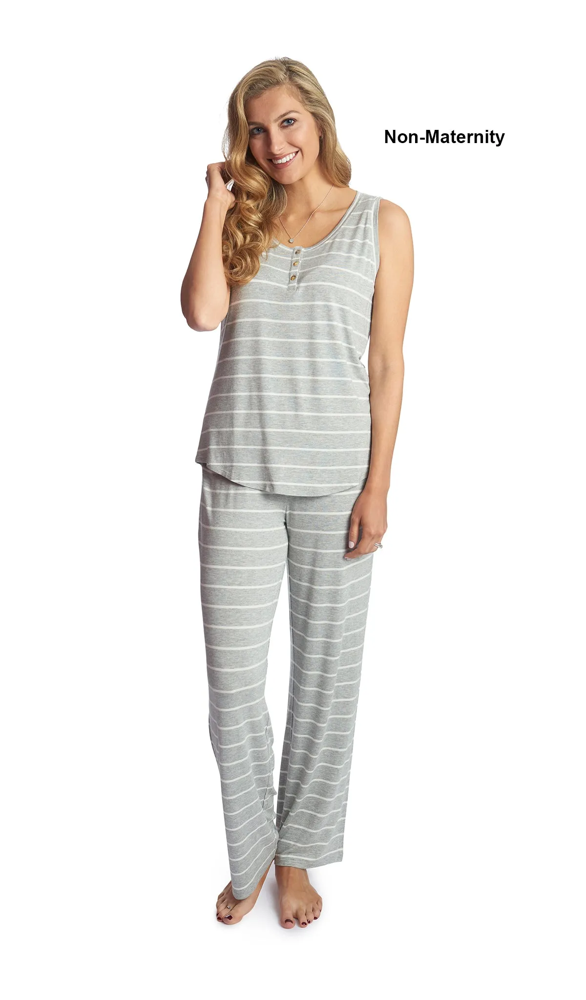 Joy 2-Piece Heather Grey Stripe