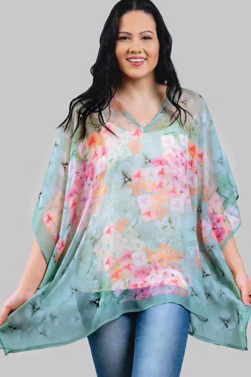 Kumari Cupro Tops: Sky Blue Multi