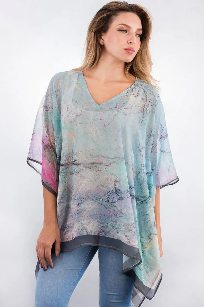 Kumari Cupro Tops: Sky Blue Multi