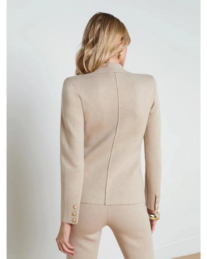 L'Agence Kenzie Metallic Knit Blazer