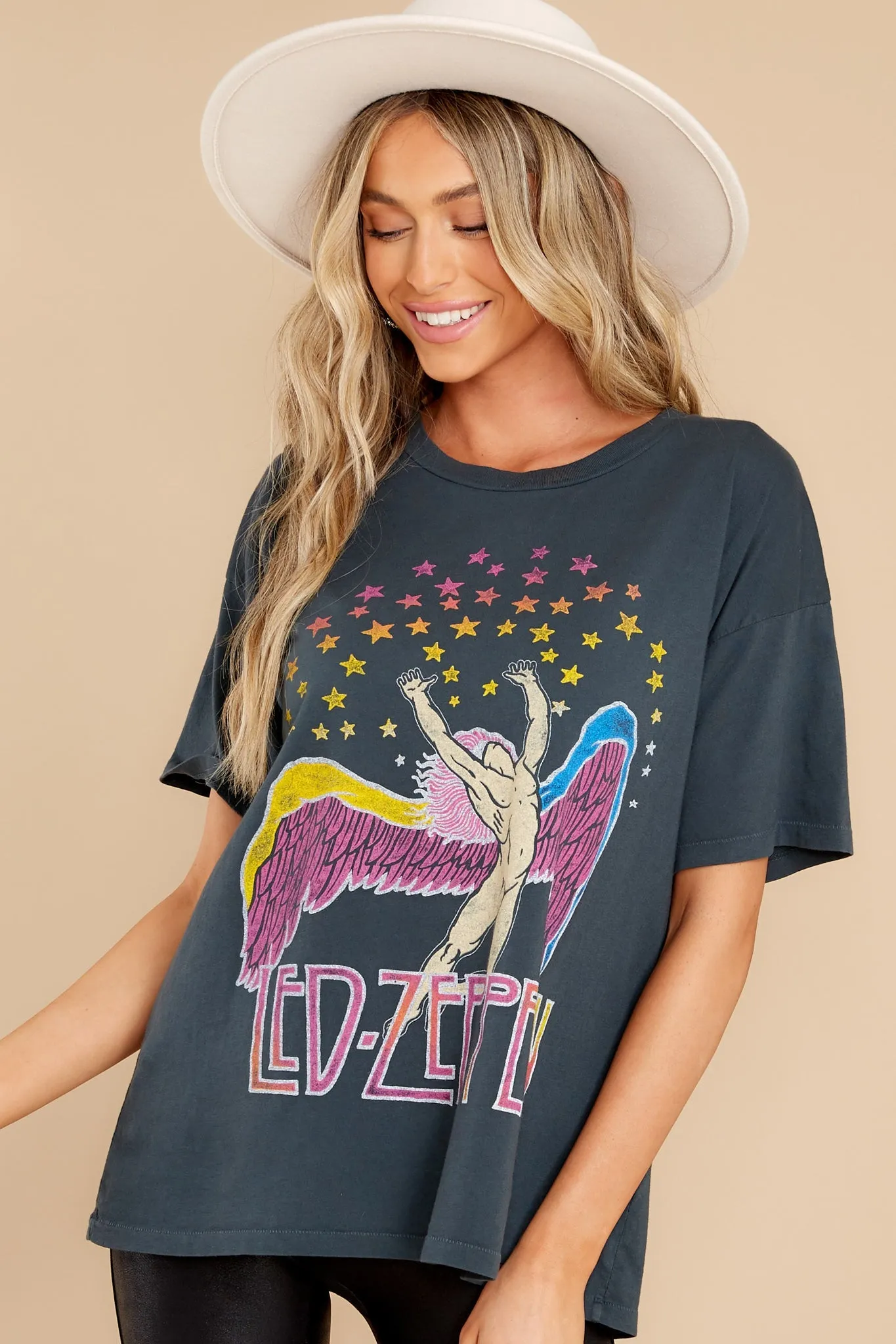 Led Zeppelin Swan Song Vintage Black Merch Tee