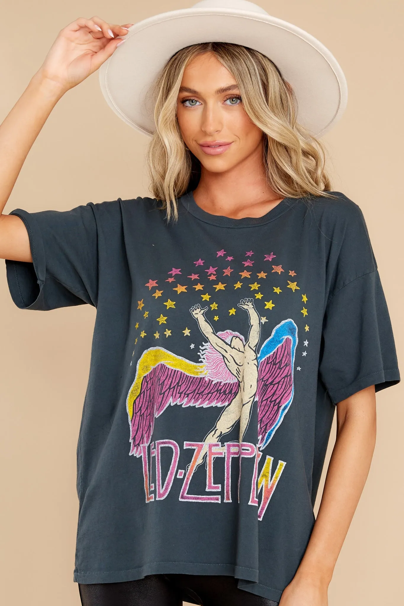 Led Zeppelin Swan Song Vintage Black Merch Tee