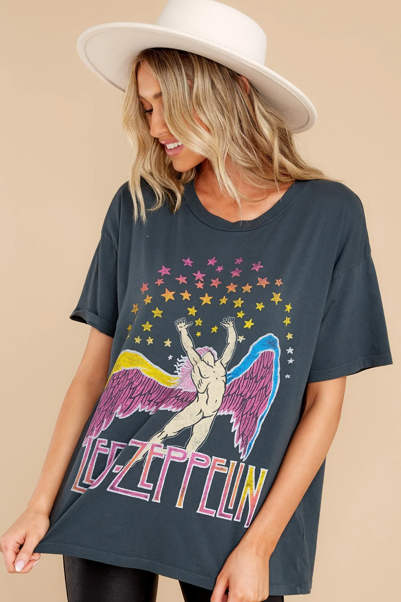 Led Zeppelin Swan Song Vintage Black Merch Tee