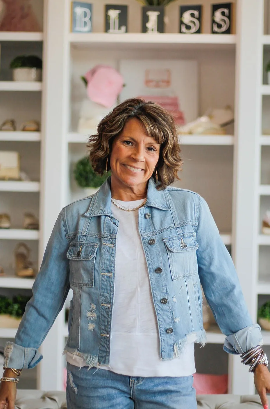 Light Wash Frayed Bottom Jean Jacket