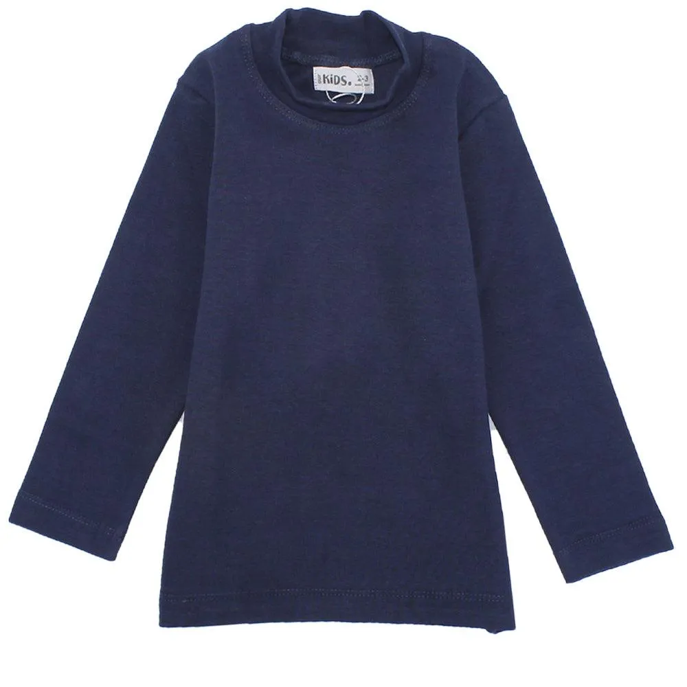 Long-Sleeved Half-Collar T-Shirt