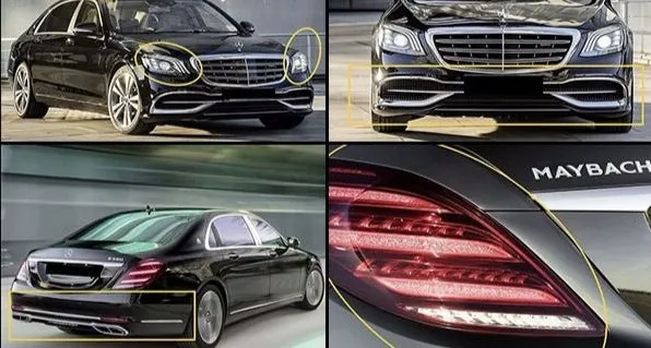 Maybach S450 Style Body Kit w/ LED Headlights & Taillights for Mercedes-Benz W222 S-Class 2013 