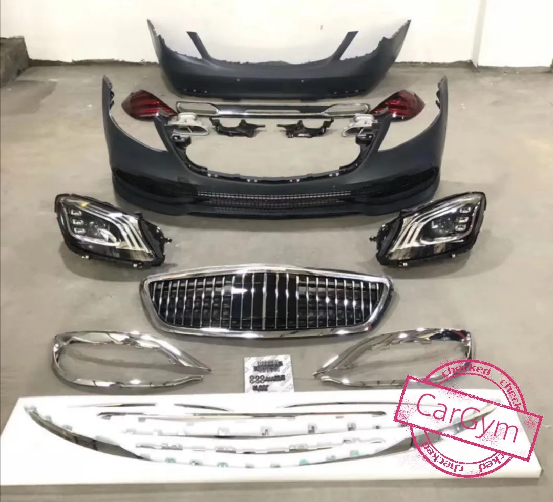 Maybach S450 Style Body Kit w/ LED Headlights & Taillights for Mercedes-Benz W222 S-Class 2013 