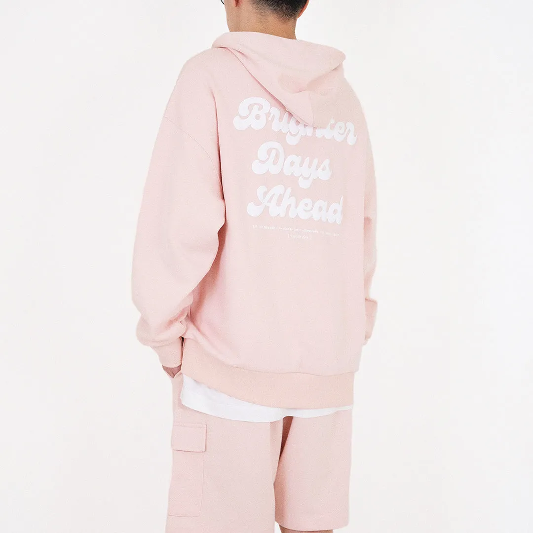 Men Printed Oversized Hoodie - Light Pink - SM2310146B