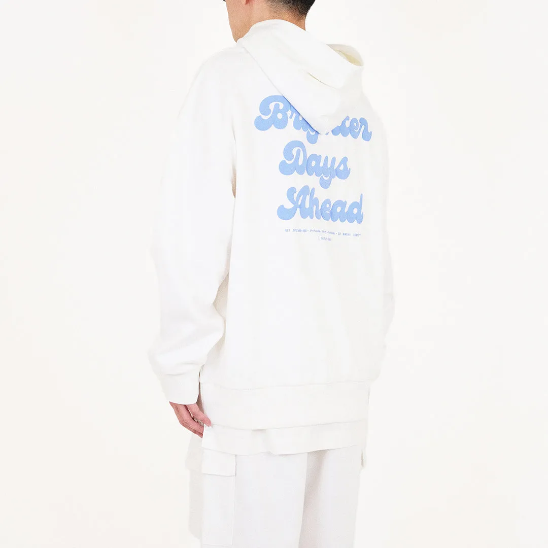 Men Printed Oversized Hoodie - Off White - SM2310146A