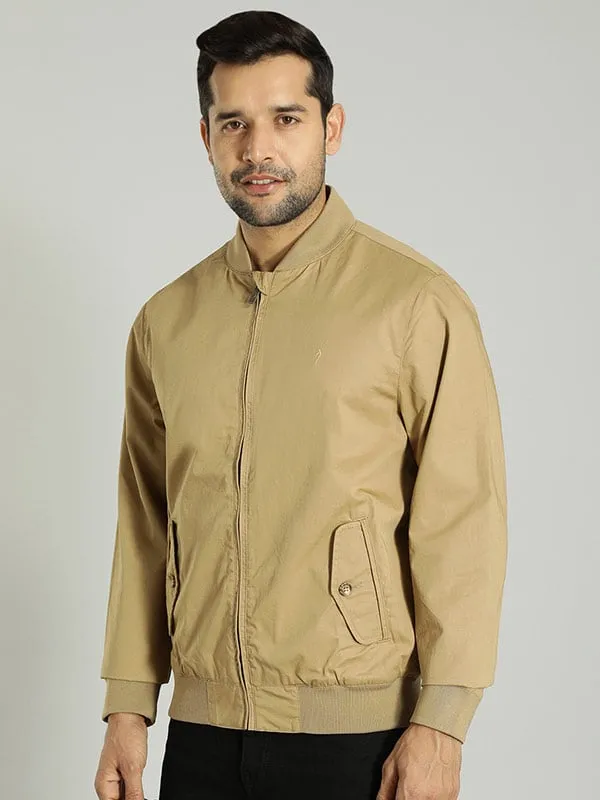 Men Solid Full Sleeve Bomber Jacket