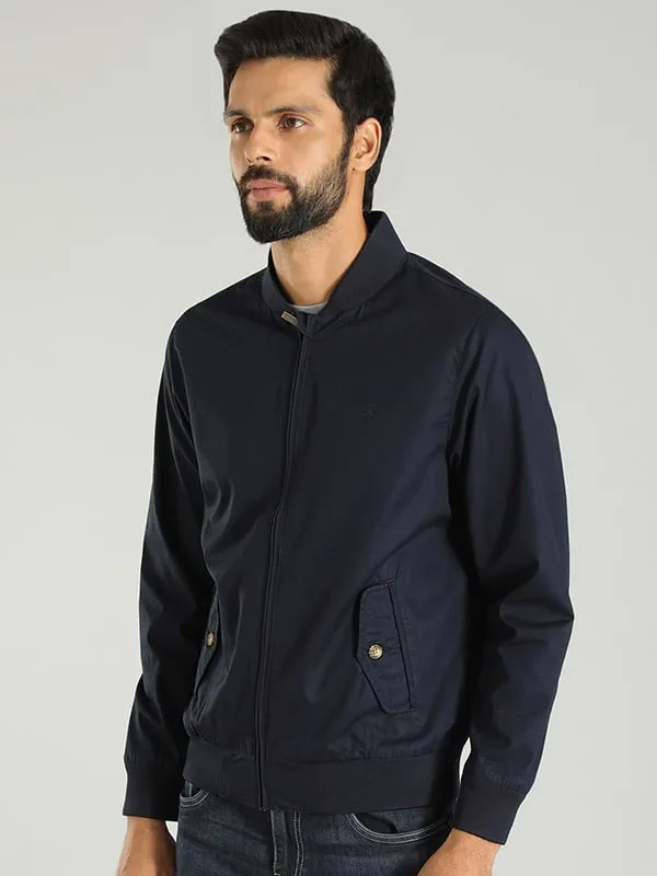 Men Solid Full Sleeve Bomber Jacket