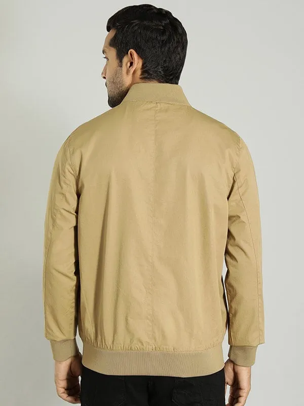 Men Solid Full Sleeve Bomber Jacket