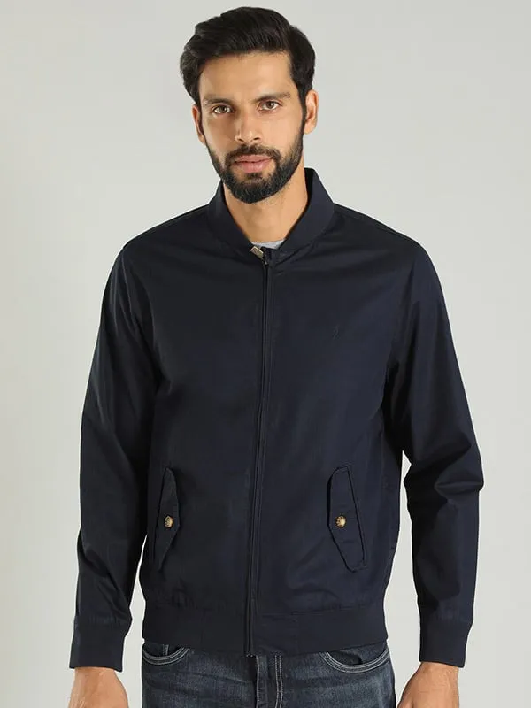 Men Solid Full Sleeve Bomber Jacket