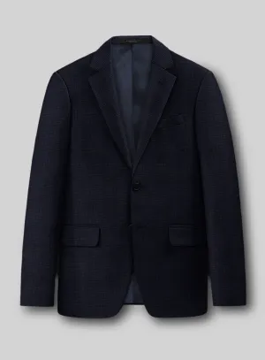 Napolean Alda Gingham Dark Blue Wool Jacket