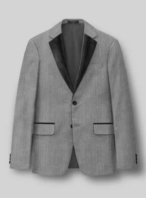 Napolean Stretch Mid Gray Wool Tuxedo Jacket