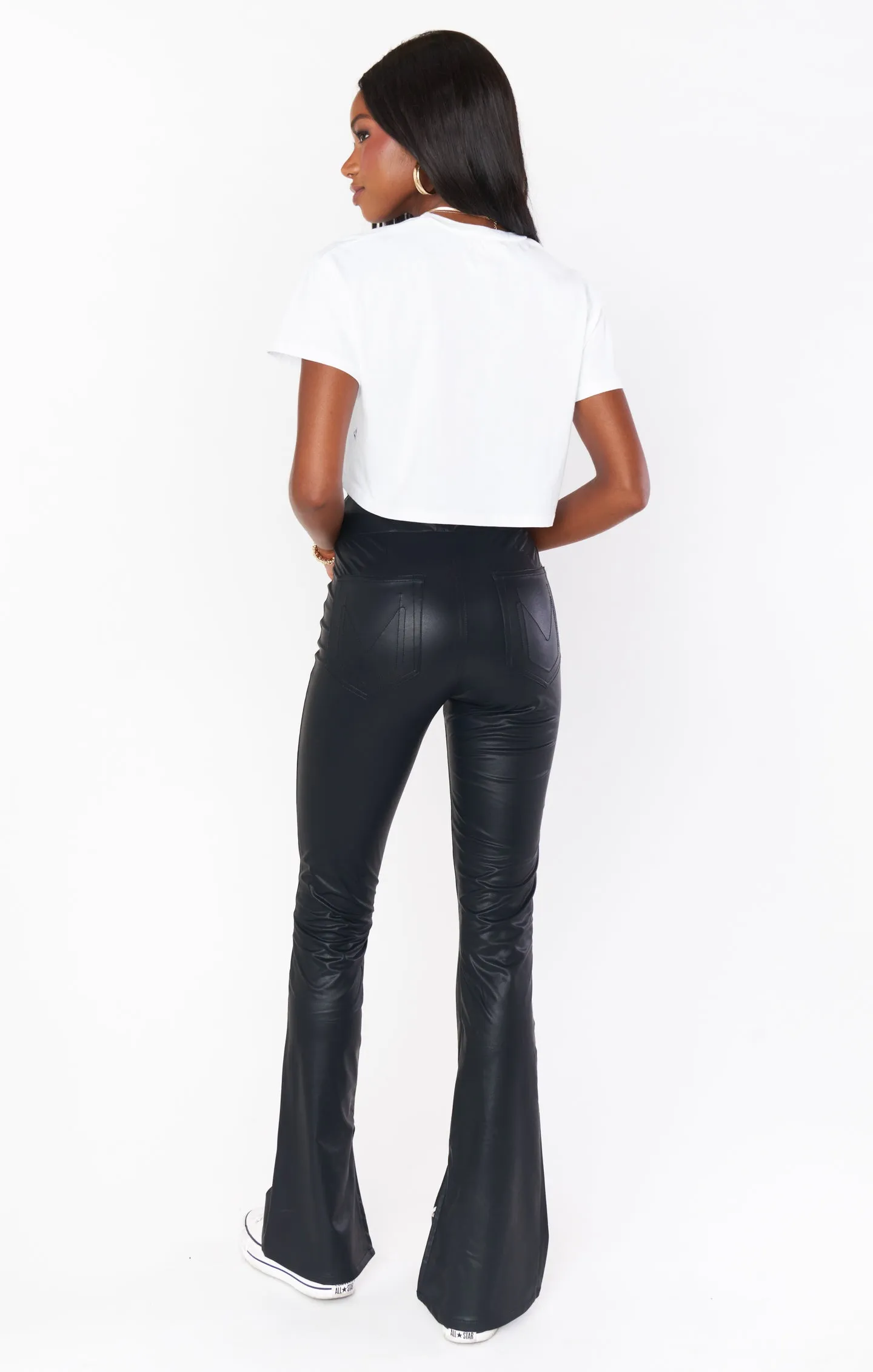 Nashville Pull On Flare ~ Black Faux Leather