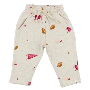 oh baby! Pocket Jogger - Vintage Football Print - Oatmeal Heather