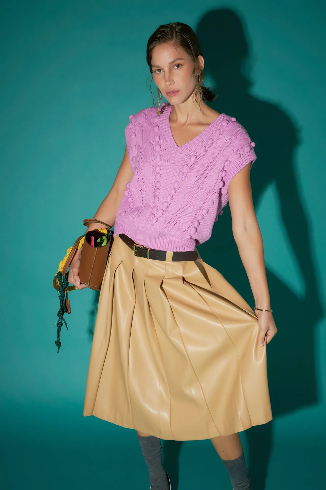 Pleated Midi Skirt