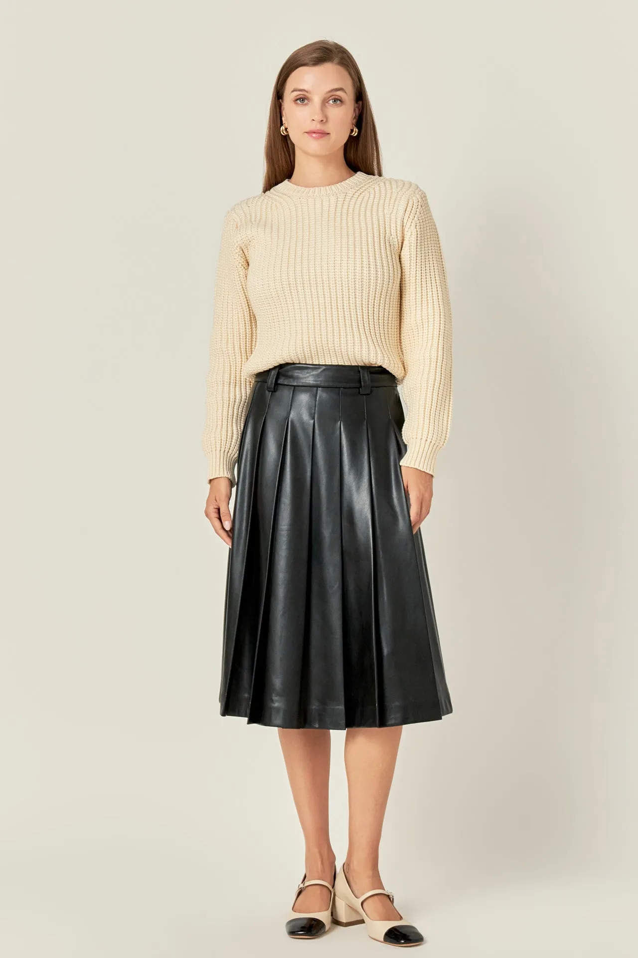 Pleated Midi Skirt