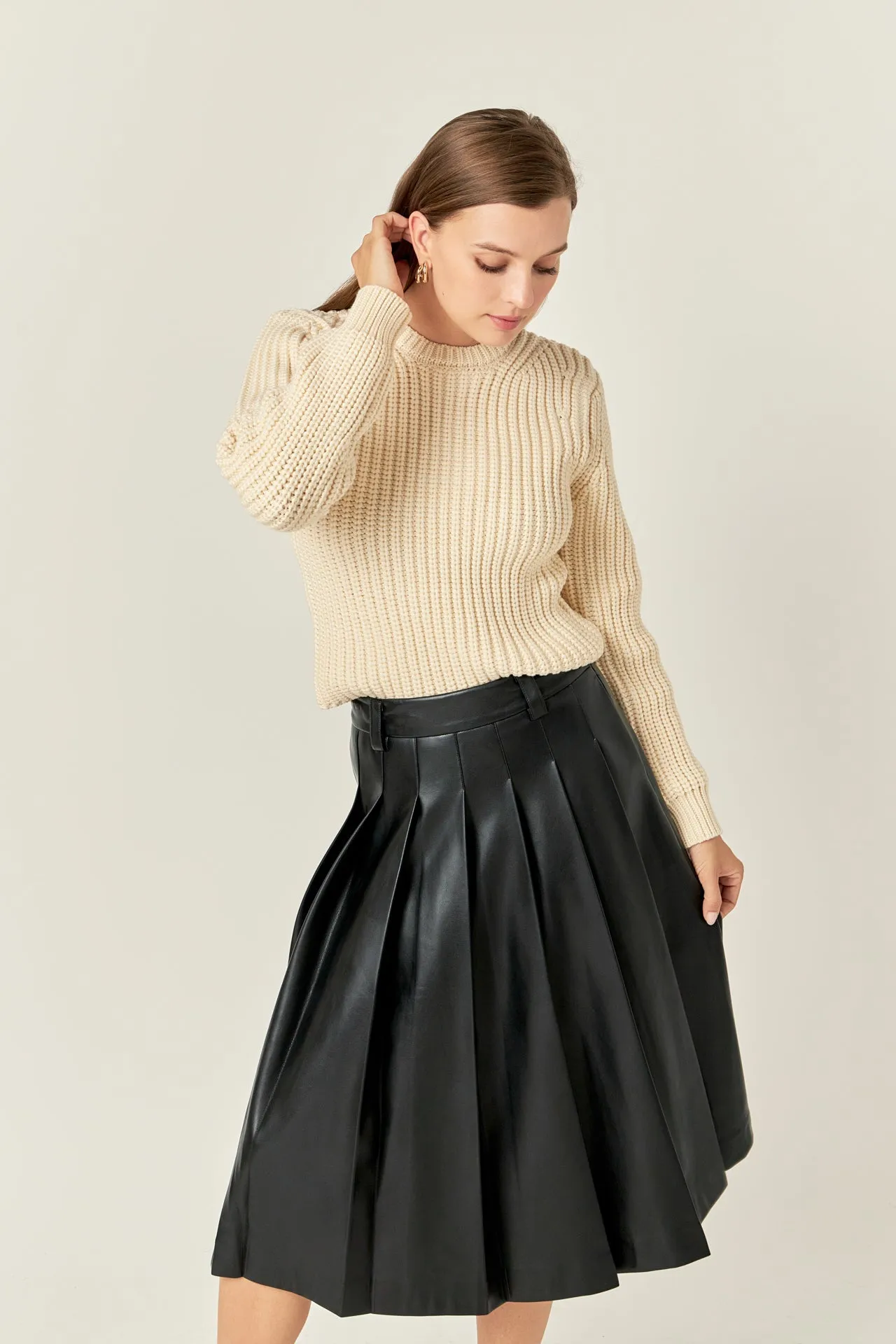 Pleated Midi Skirt