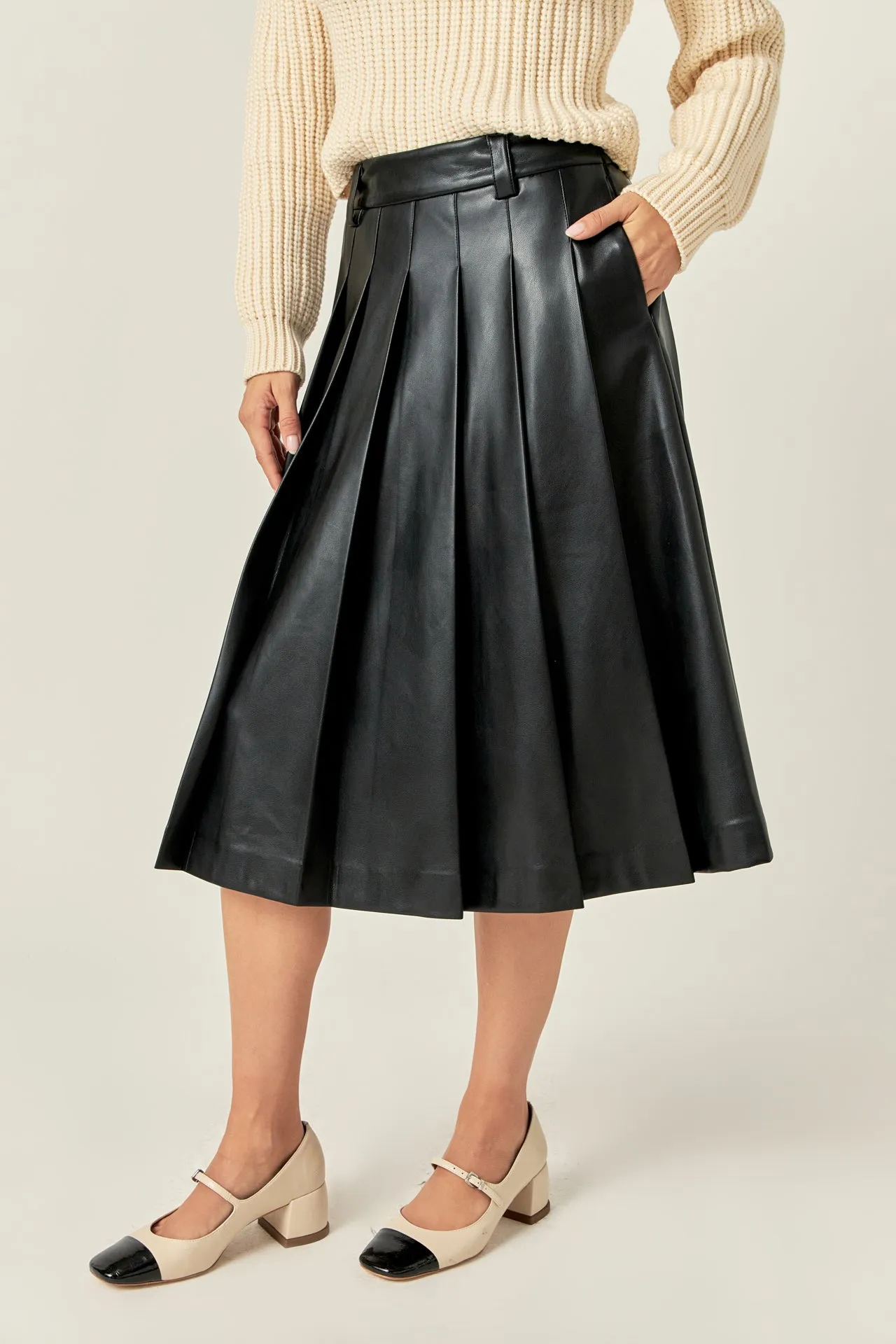 Pleated Midi Skirt