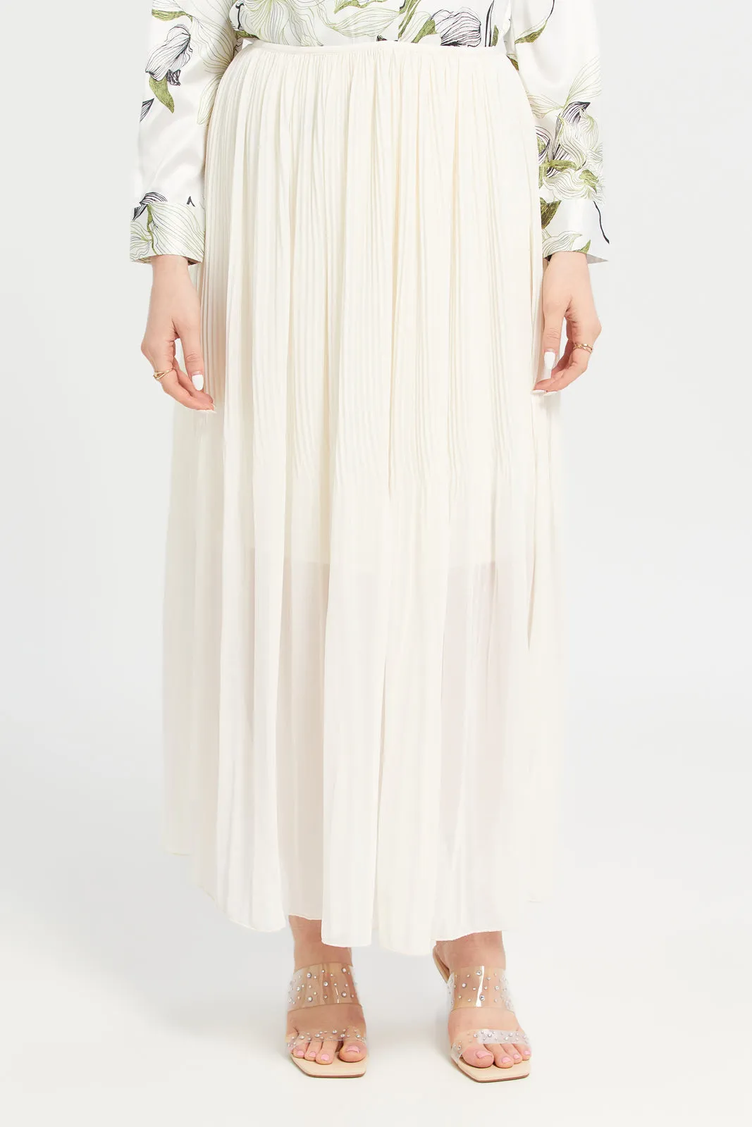 Plisse Maxi Skirt