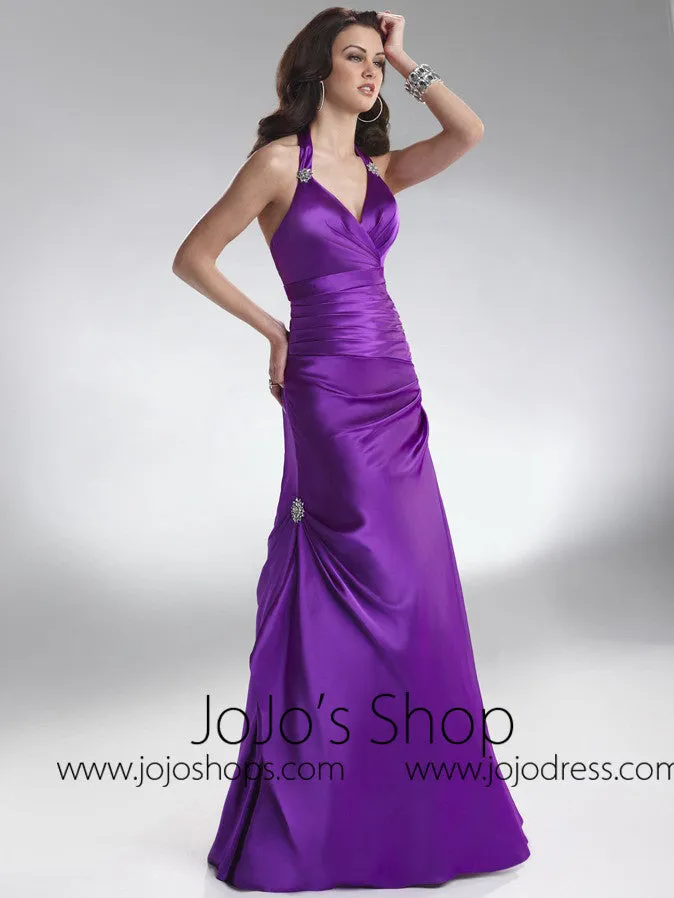 Purple Halter Formal Prom Bridesmaid Dress HB2027C