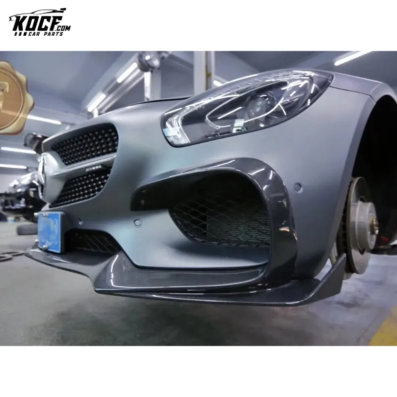 REN Style Carbon Fiber Body kit Front Lip Side Skirts Diffuser For Mercedes Benz AMG GT GTS