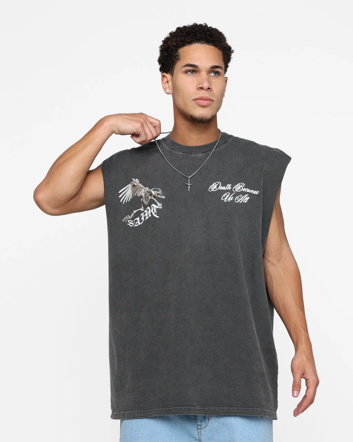 Saint Morta Departed Muscle T-Shirt Black Wash